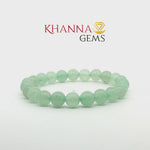 Load and play video in Gallery viewer, Natural Aventurine Quartz Bracelet (Light Green)