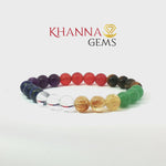 Load and play video in Gallery viewer, Natural Seven Chakra Bracelet (A)