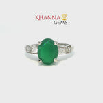 Load and play video in Gallery viewer, 3.63/GM  GREEN ONYX ZIRCON RING Earrings - G0608