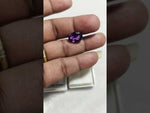 Load and play video in Gallery viewer, 6.15/CT Natural Amethyst Gemstone Violet Color with Govt. Lab Certificate