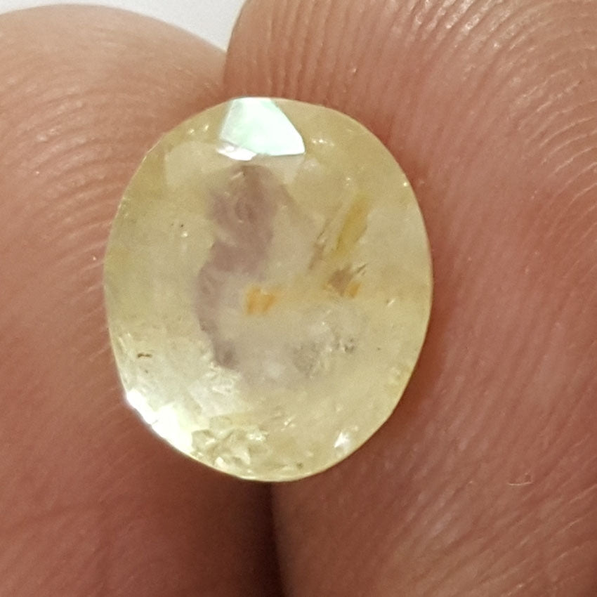 3.69 Ratti Natural Yellow Sapphire With Govt Lab Certificate-(6771)