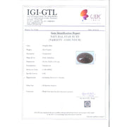 22.13/CT Natural Star Ruby with Govt. Lab Certificate (610)