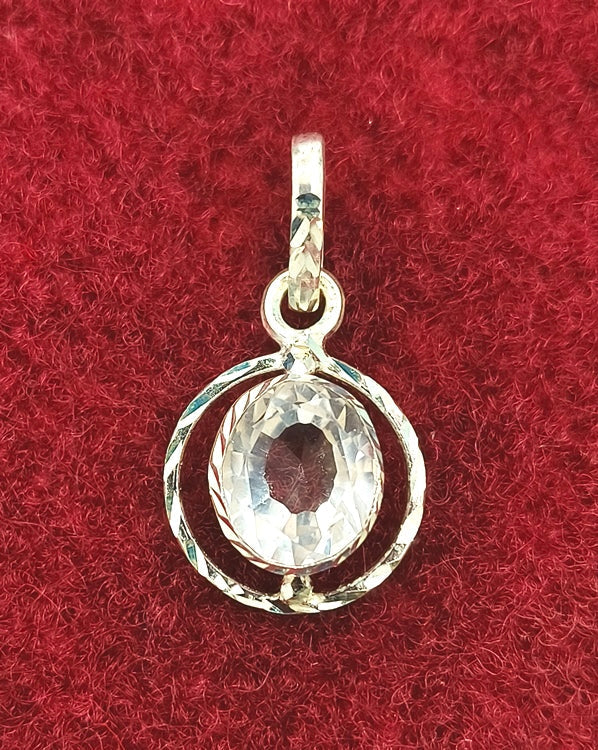 SILVER PENDANT FOR ZODIAC SIGN TAURUS AND LIBRA OVAL