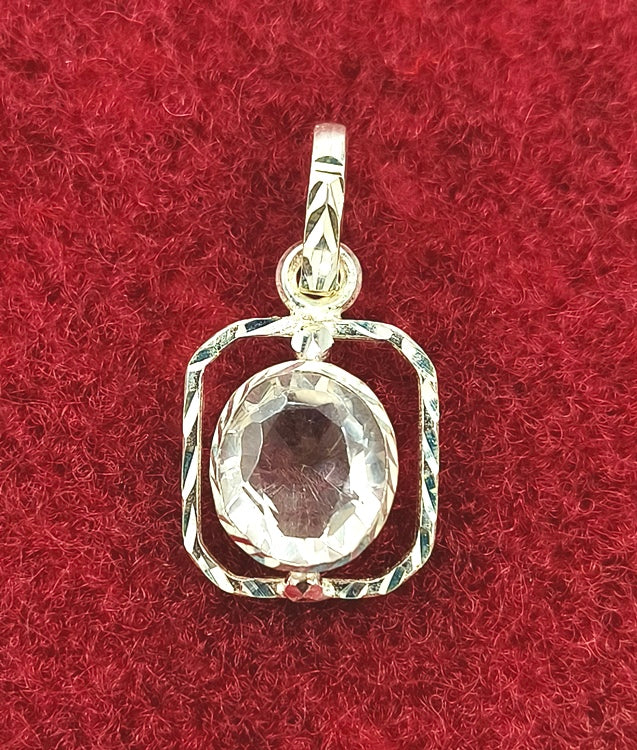 SILVER PENDANT FOR ZODIAC SIGN TAURUS AND LIBRA SQUARE