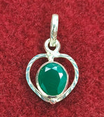 Load image into Gallery viewer, SILVER PENDANT FOR ZODIAC SIGN VIRGO AND GEMINI GREEN ONYX

